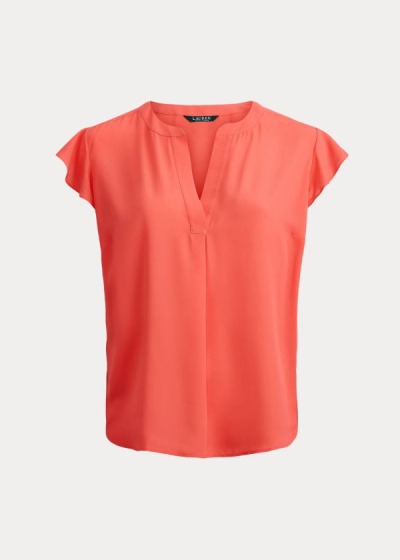 Women's Ralph Lauren Georgette Flutter-Sleeve Tops | 628130GOA